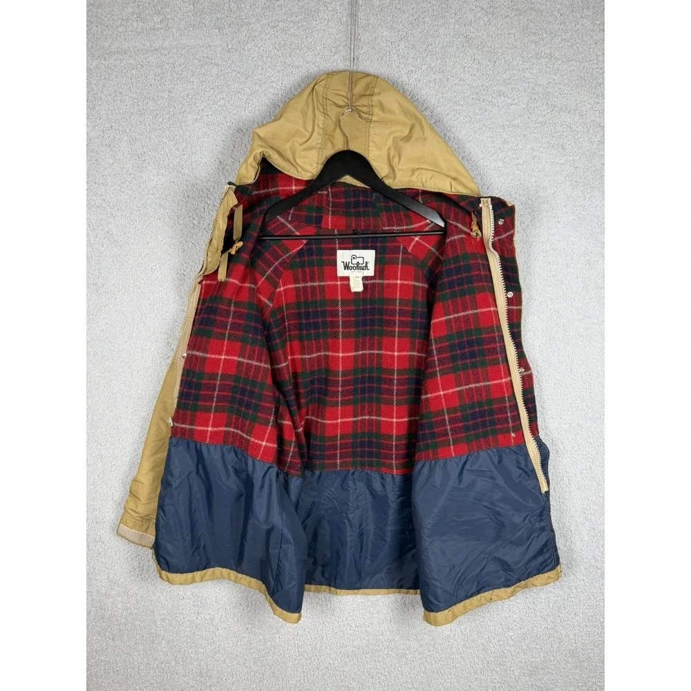 Vintage Woolrich Mountain Parka 80s/90s Plaid Lined‎ Hooded Jacket Made USA